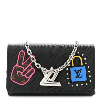 Louis Vuitton Epi LV Stories Twist Chain Wallet Black 1 of 10