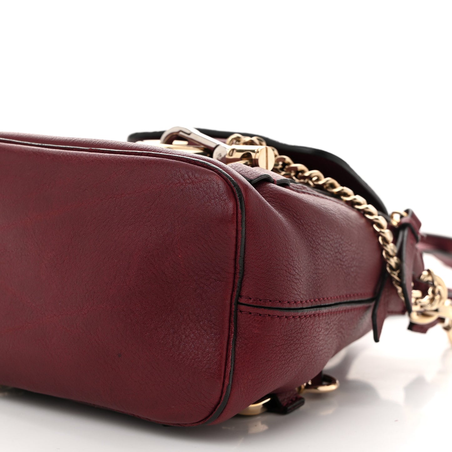 Suede Calfskin Mini Faye Backpack Earthy Red