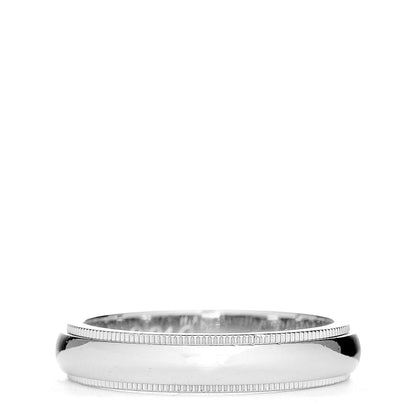 Tiffany Platinum 4mm Classic Milgrain Wedding Band Ring 55 7.5 1 of 8