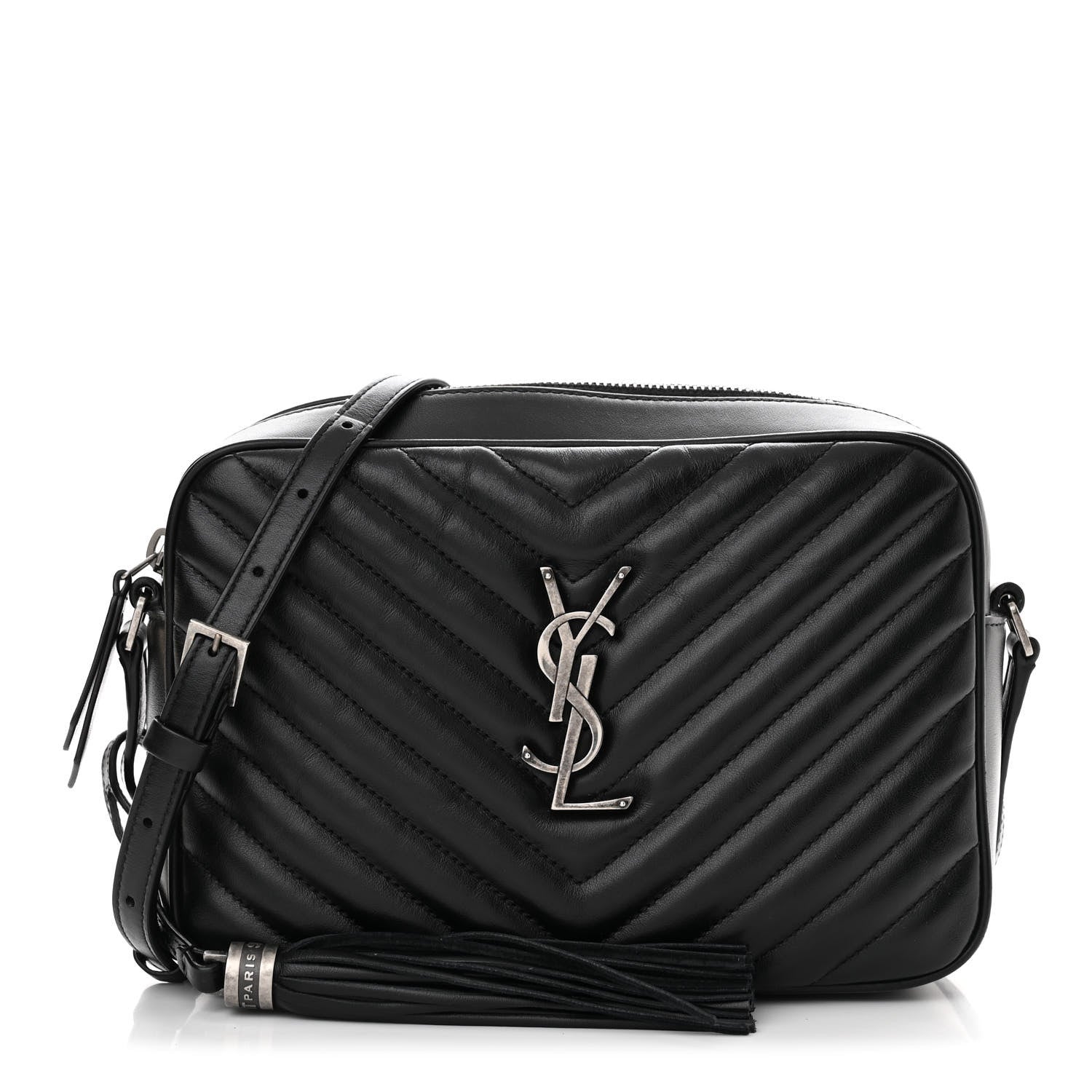 Saint Laurent Calfskin Matelasse Monogram Lou Camera Bag Black 1 of 12