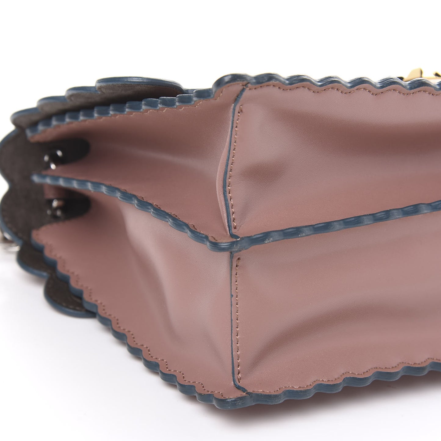 Vitello Liberty Scalloped Studded Kan I Shoulder Bag English Rose