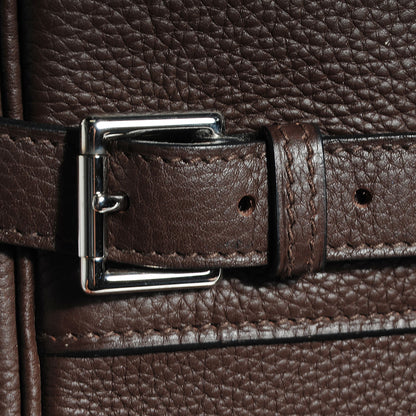 Hermes Taurillon Clemence Shoulder Atlas Chocolate 11 of 12