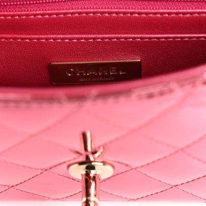 Chanel Mirror Calfskin Metallic Lambskin Quilted Hollywood Boulevard Mini Flap With Star Coin Purse Pink 7 of 12