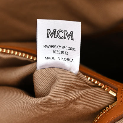 MCM Calfskin Ottomar Monogram Medium Klara Hobo Cognac 7 of 11