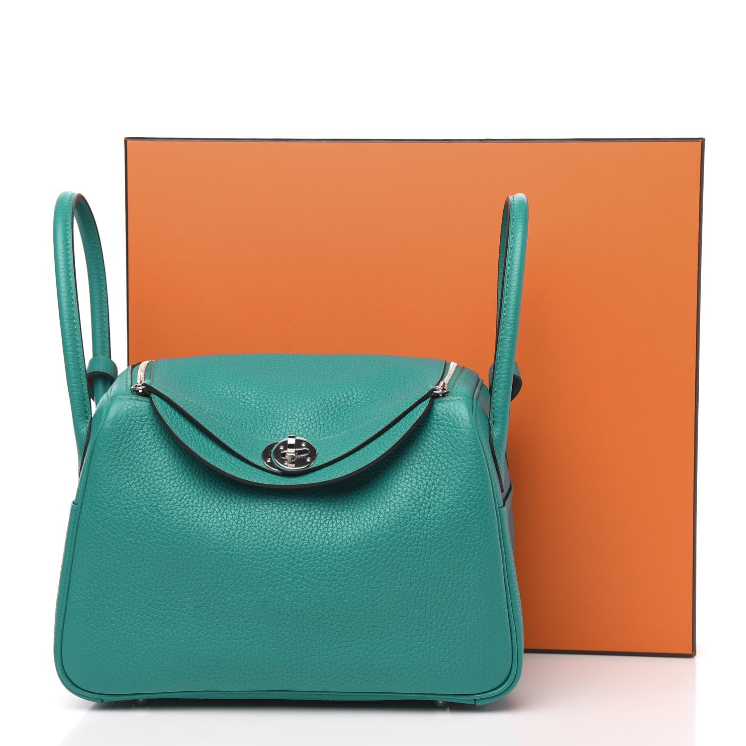 Hermes Taurillon Clemence Lindy 26 Blue Paon 9 of 9