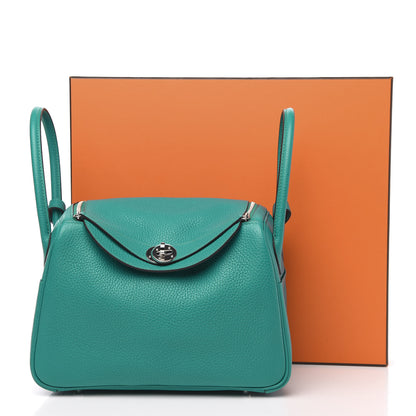 Hermes Taurillon Clemence Lindy 26 Blue Paon 9 of 9