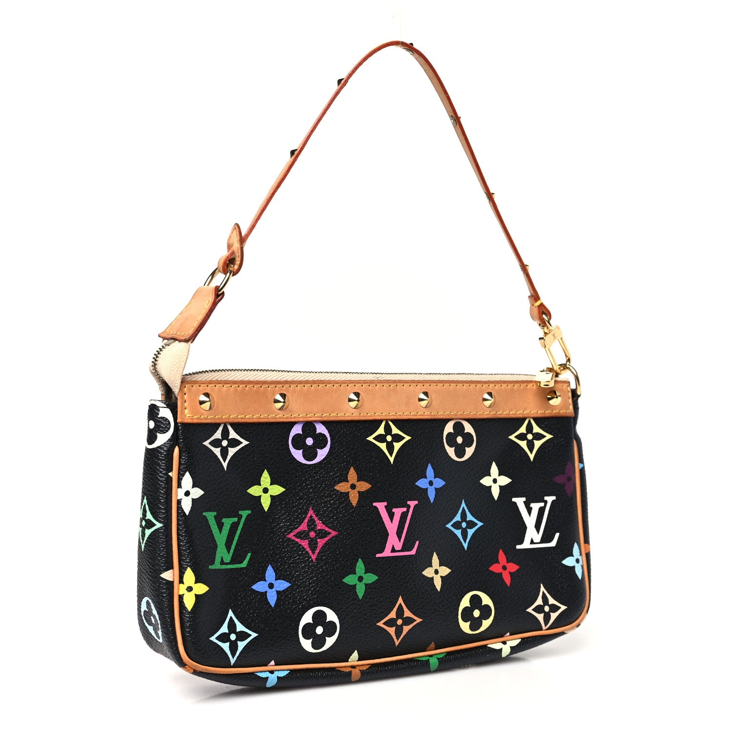 Louis Vuitton Monogram Multicolor Pochette Accessories Black 3 of 10