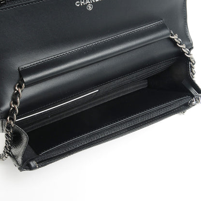 Chanel Caviar Quilted Boy Wallet On Chain WOC Black 5 of 8