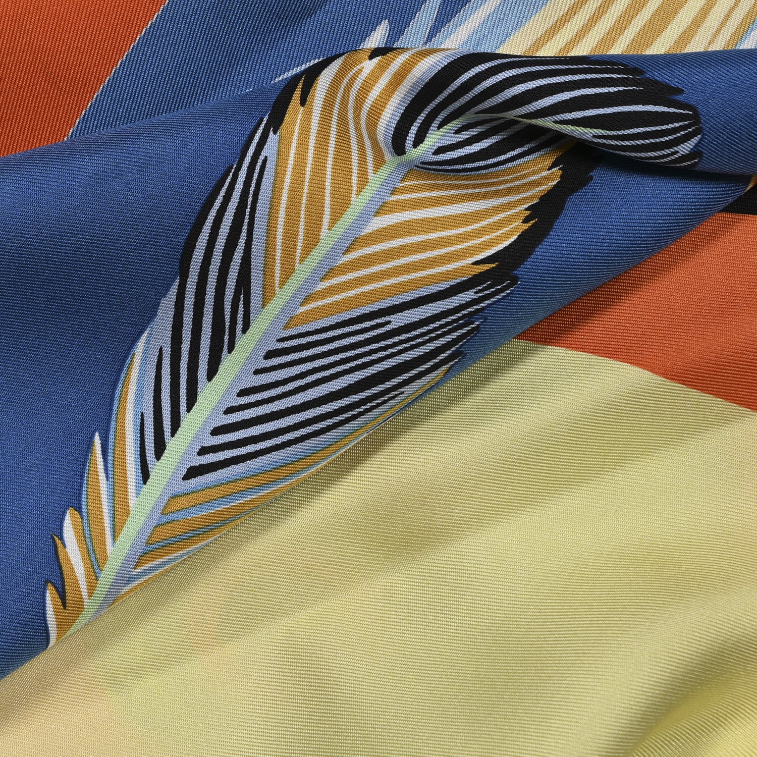 Hermes Silk Giant Toucans De Paradis Scarf 140 Bleu Cobalt Orange 7 of 7