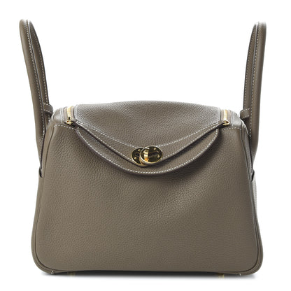 Hermes Taurillon Clemence Lindy 26 Etoupe 1 of 10