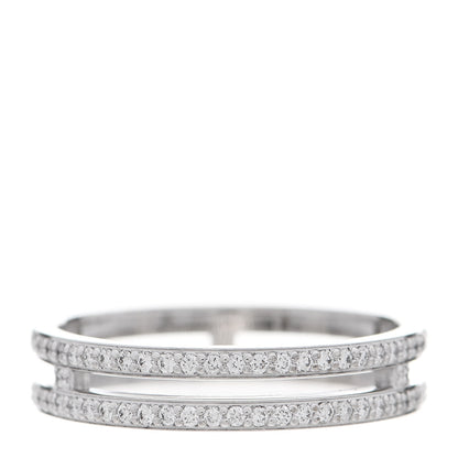 Hermes 18K White Gold Diamond Ariane Wedding Band Ring 47 4.25 3 of 5