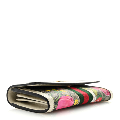 Gucci GG Supreme Monogram Flora Web Ophidia Continental Wallet White 4 of 6
