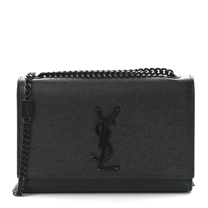 Saint Laurent Grain De Poudre Small Monogram Kate Satchel Black 1 of 15