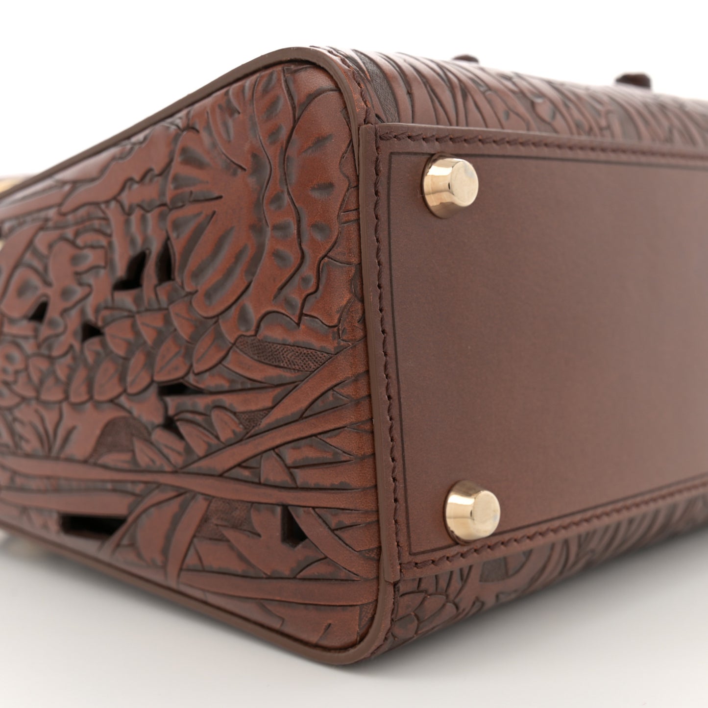 Calfskin Laser Cut Medium Lady Dior Brown