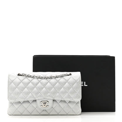 Chanel Glittered Metallic Caviar Quilted Medium Double Flap Silver 11 of 11
