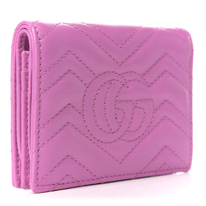 Gucci Calfskin Matelasse GG Marmont Card Case Candy Mousse 2 of 7