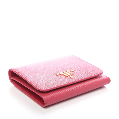 Prada Vitello Move Tri-Fold Compact Wallet Peonia 4 of 7