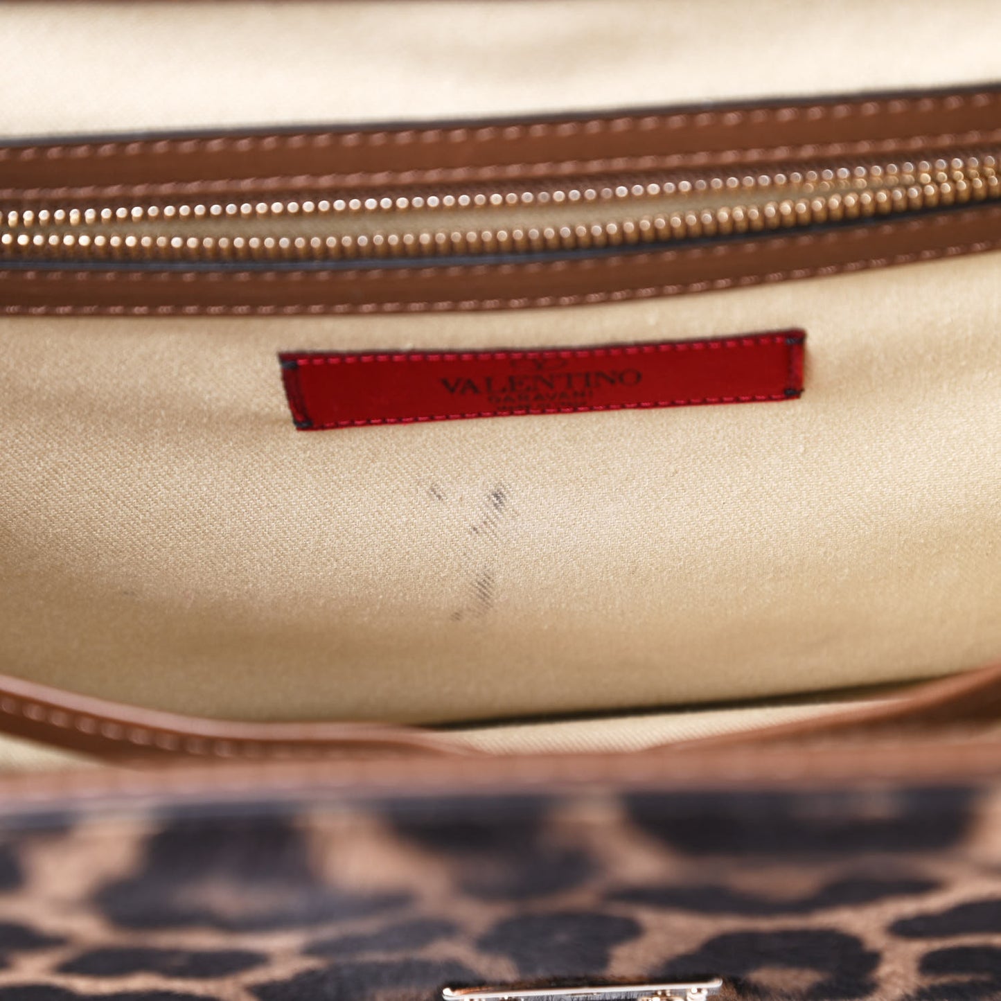 Calf Hair Leopard Print Large Glam Lock Rockstud Flap