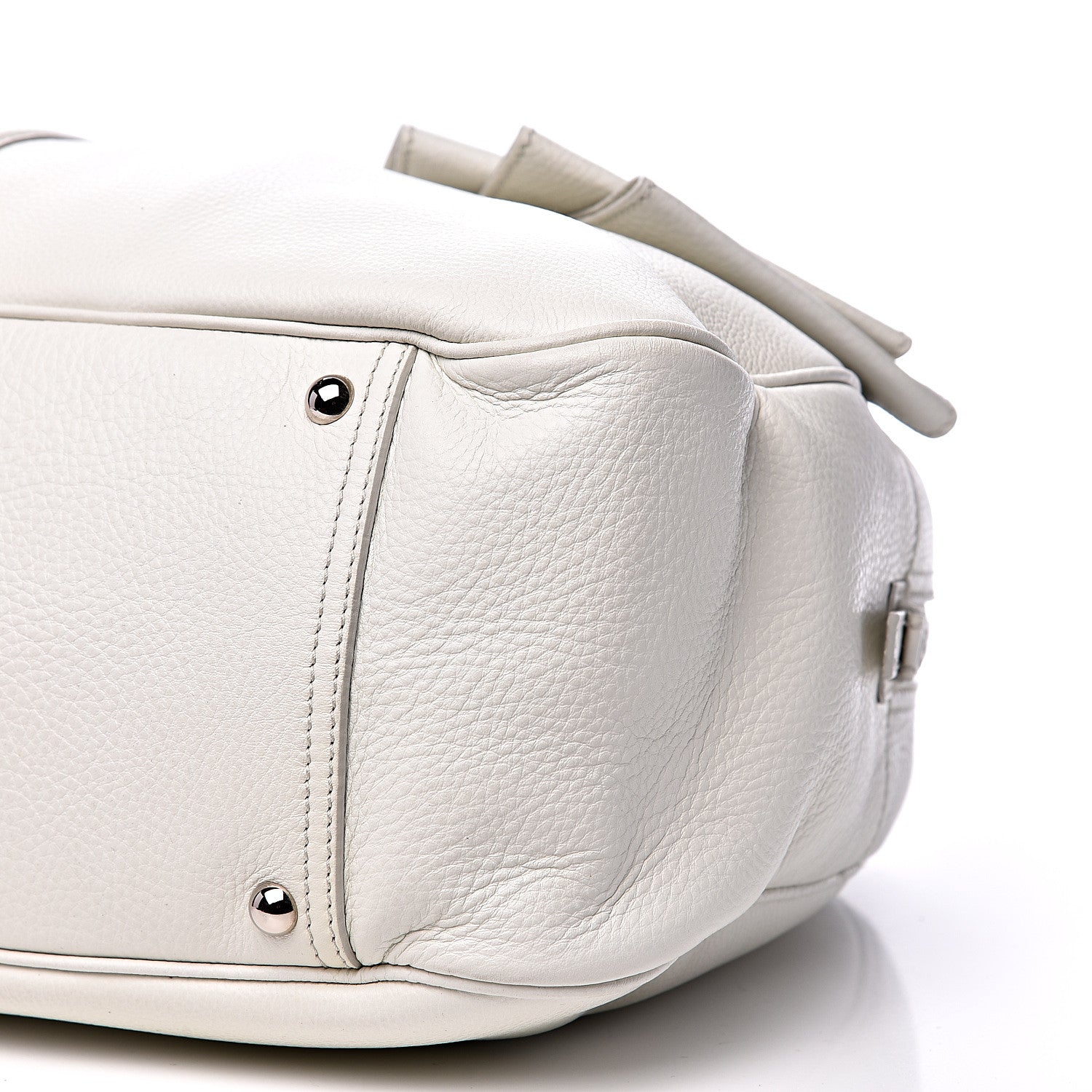 Saint Laurent Calfskin Large Y Bow Tote White 8 of 10