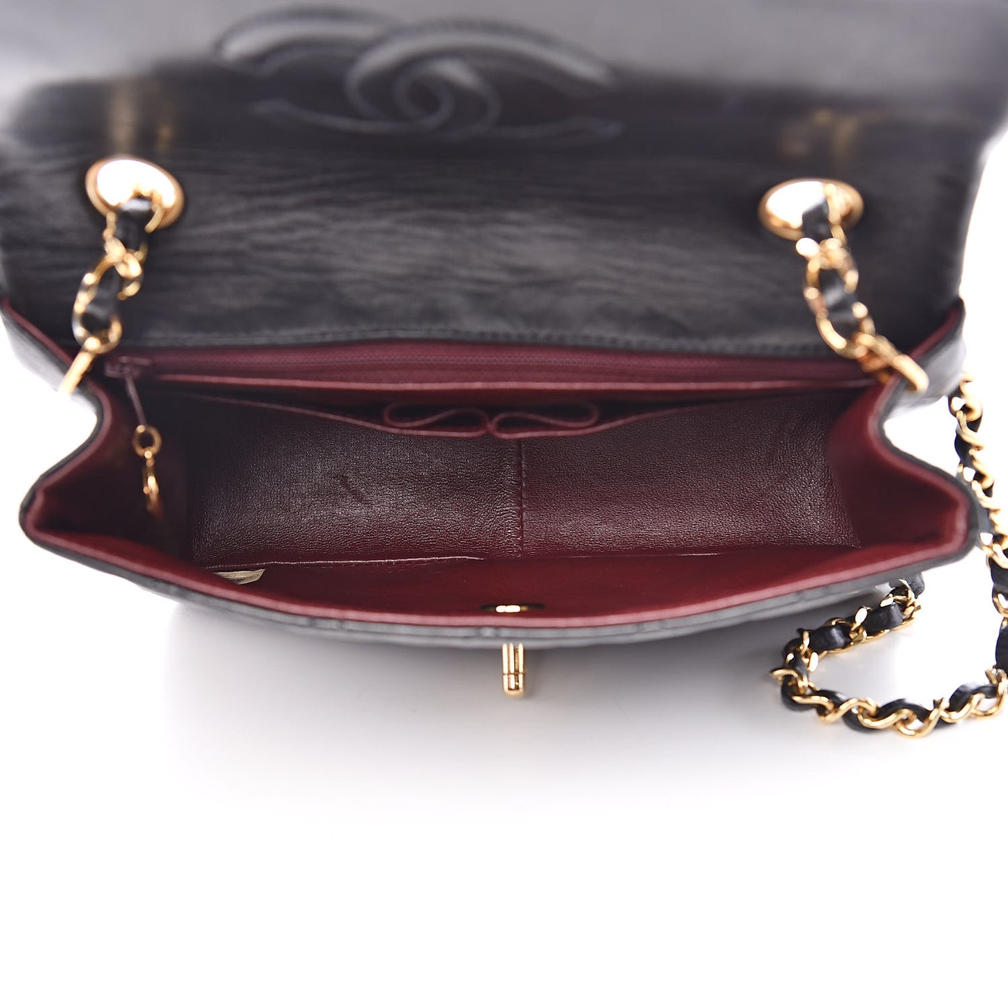 Lambskin Quilted Mini Square Flap Bag Black