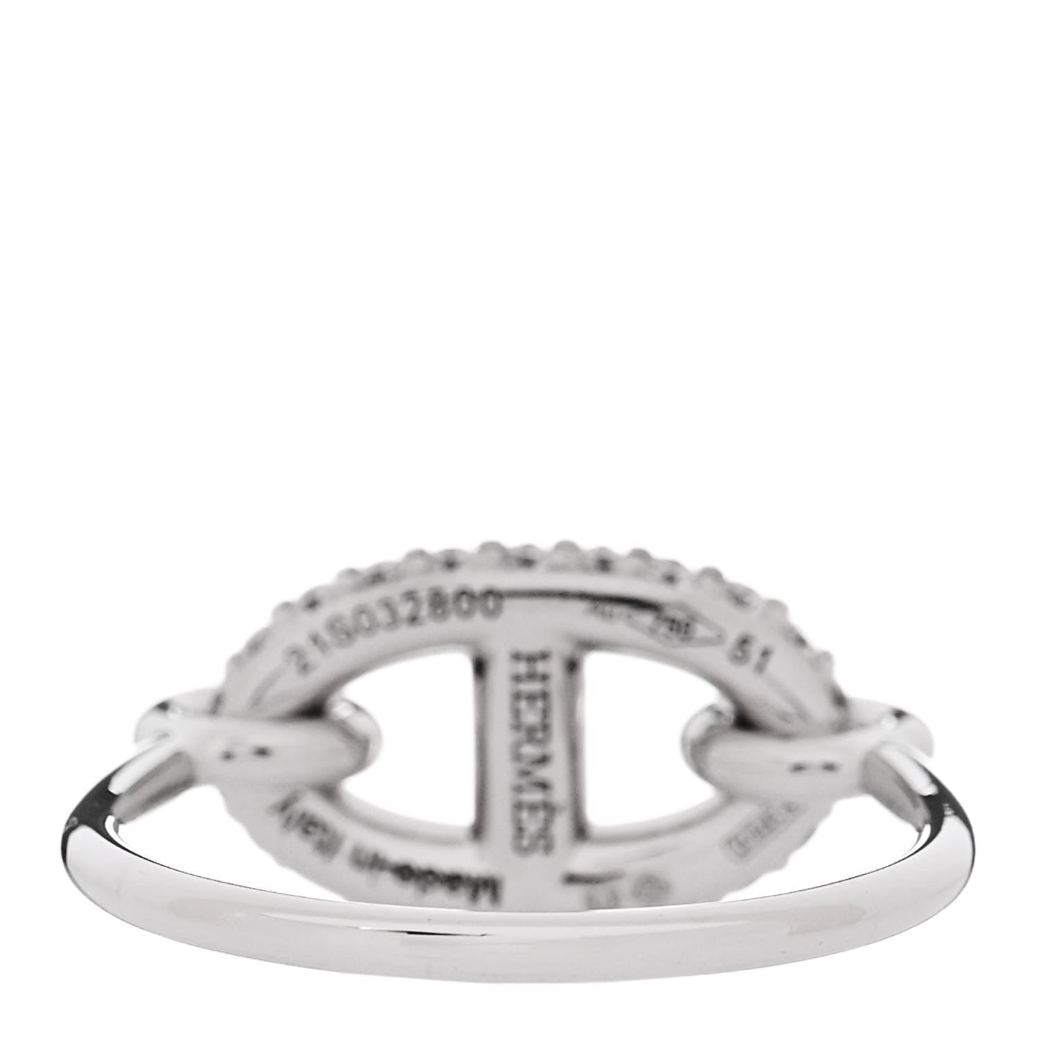 Hermes 18K White Gold Diamond New Farandole Ring 51 5.75 4 of 6