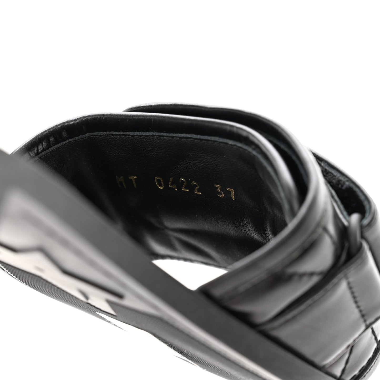 Calfskin Cannage Dio(r)evolution Slide Sandals 37 Black