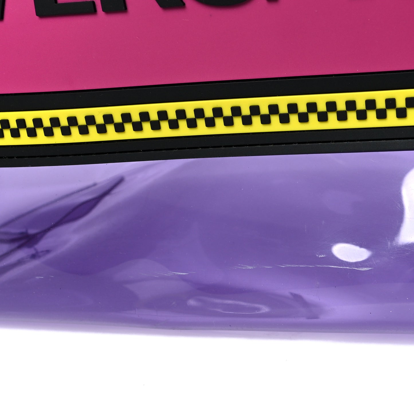 Vinyl Calfskin 90s Logo Tote Purple Yellow