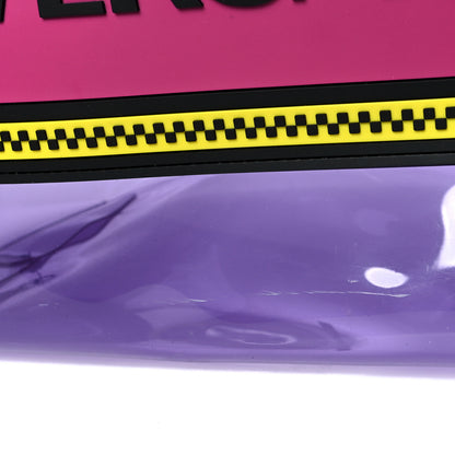 Versace Vinyl Calfskin 90s Logo Tote Purple Yellow 14 of 14