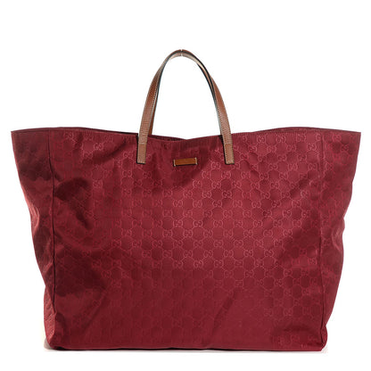Gucci Nylon Monogram Large Tote Red 2 of 20