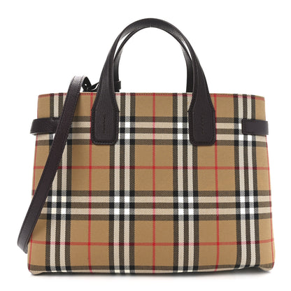 Burberry Goatskin Vintage Check Medium Banner Tote Deep Claret 1 of 10