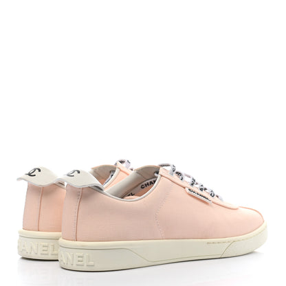 Chanel Canvas Womens Sneakers 38.5 Light Pink 4 of 9