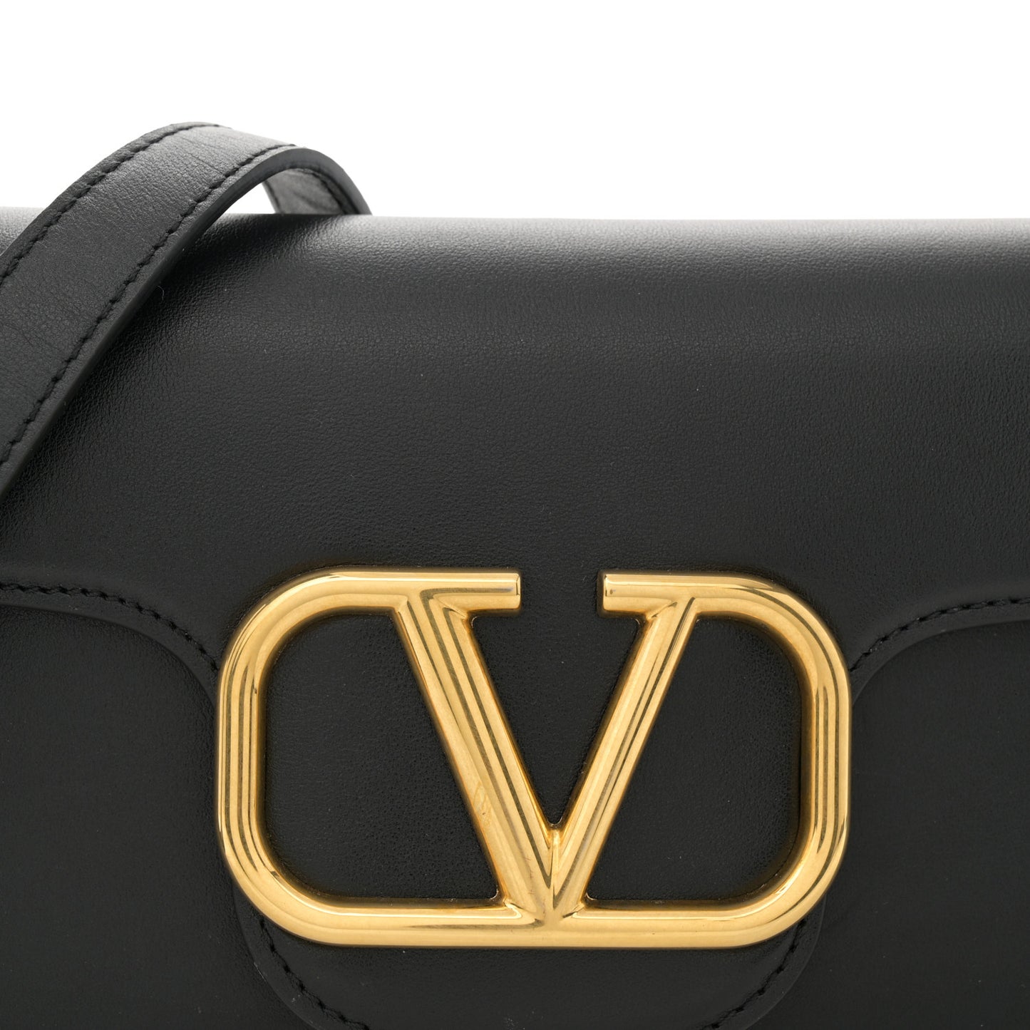 Calfskin Vlogo Loco Crossbody Bag Black