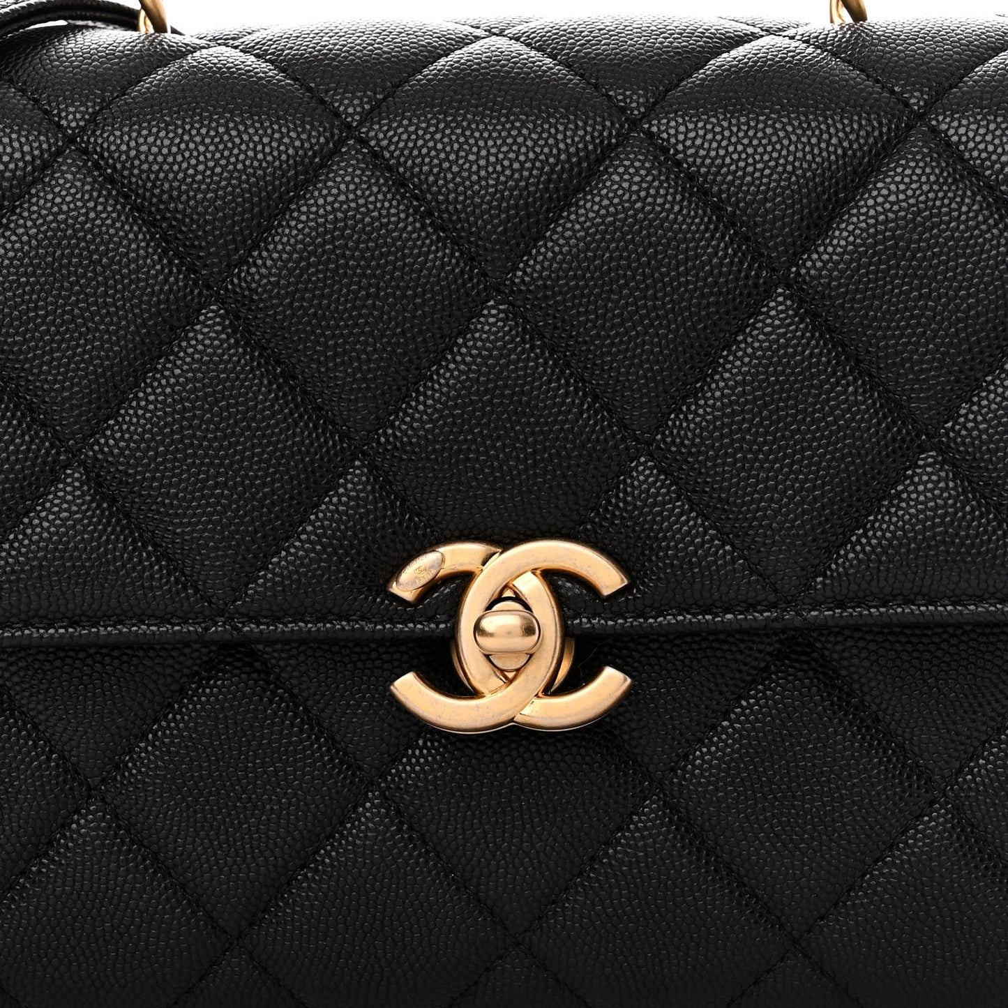 Caviar Quilted Medium Carry Me Top Handle Flap Black
