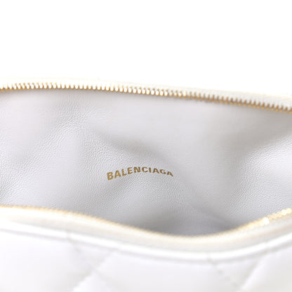 Balenciaga Nappa Calfskin Quilted Touch B Camera Shoulder Bag White 7 of 12