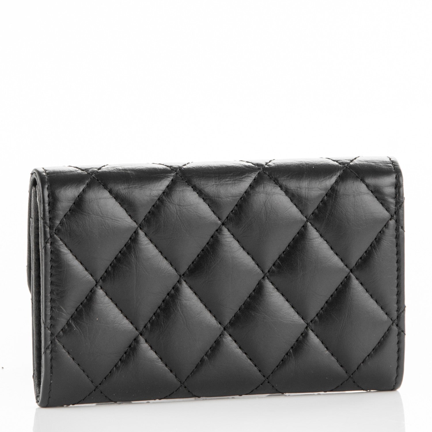 Chanel Aged Calfskin Quilted Reissue Flap Card Holder Black 3 of 7