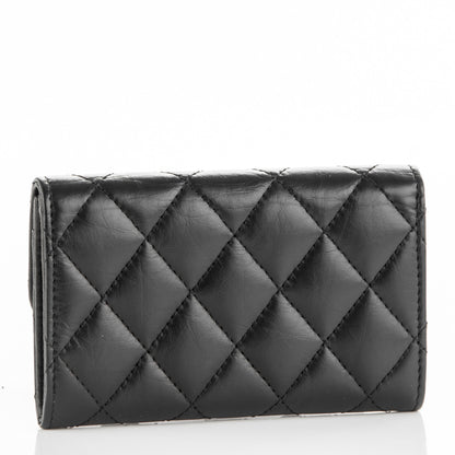 Chanel Aged Calfskin Quilted Reissue Flap Card Holder Black 3 of 7