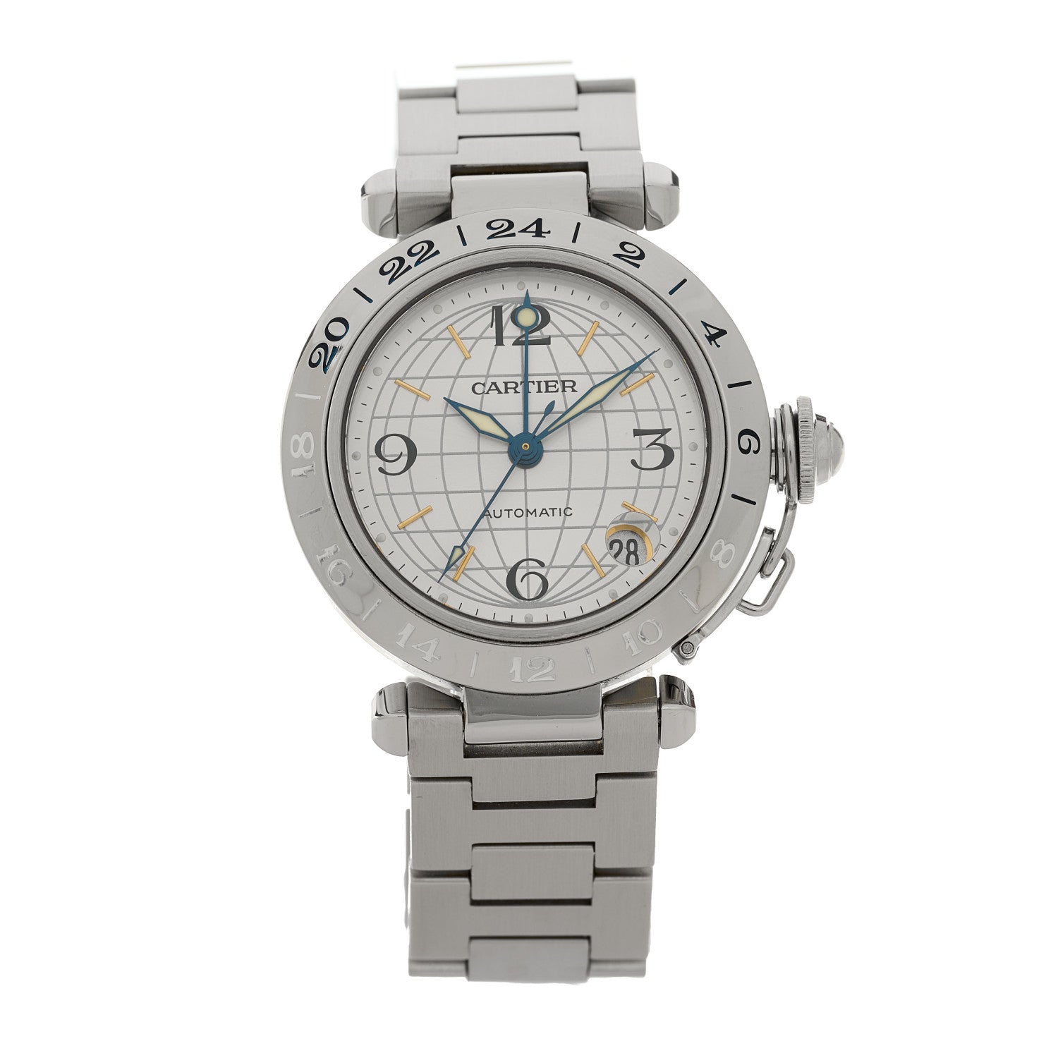Cartier Stainless Steel 35mm Pasha GMT Automatic Watch 1 of 4