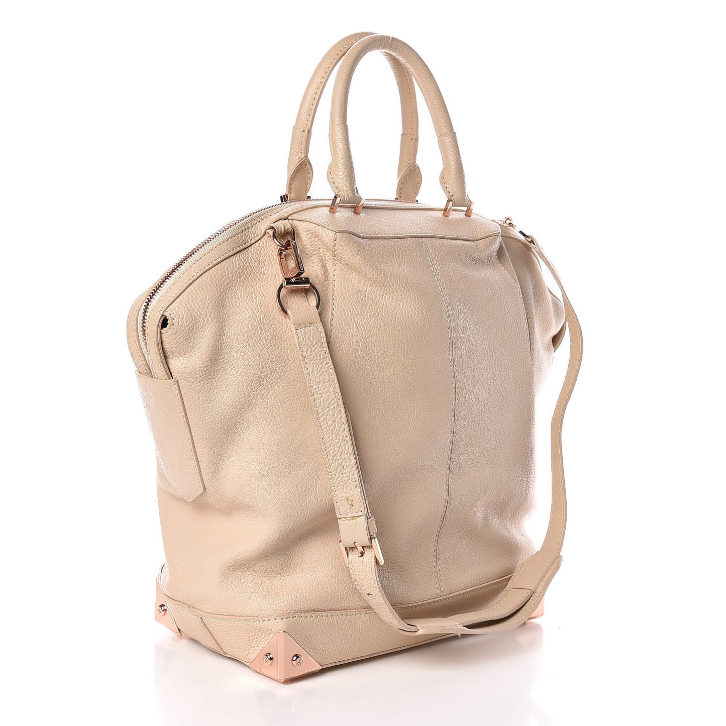Pebbled Calfskin Large Emile Eggshell