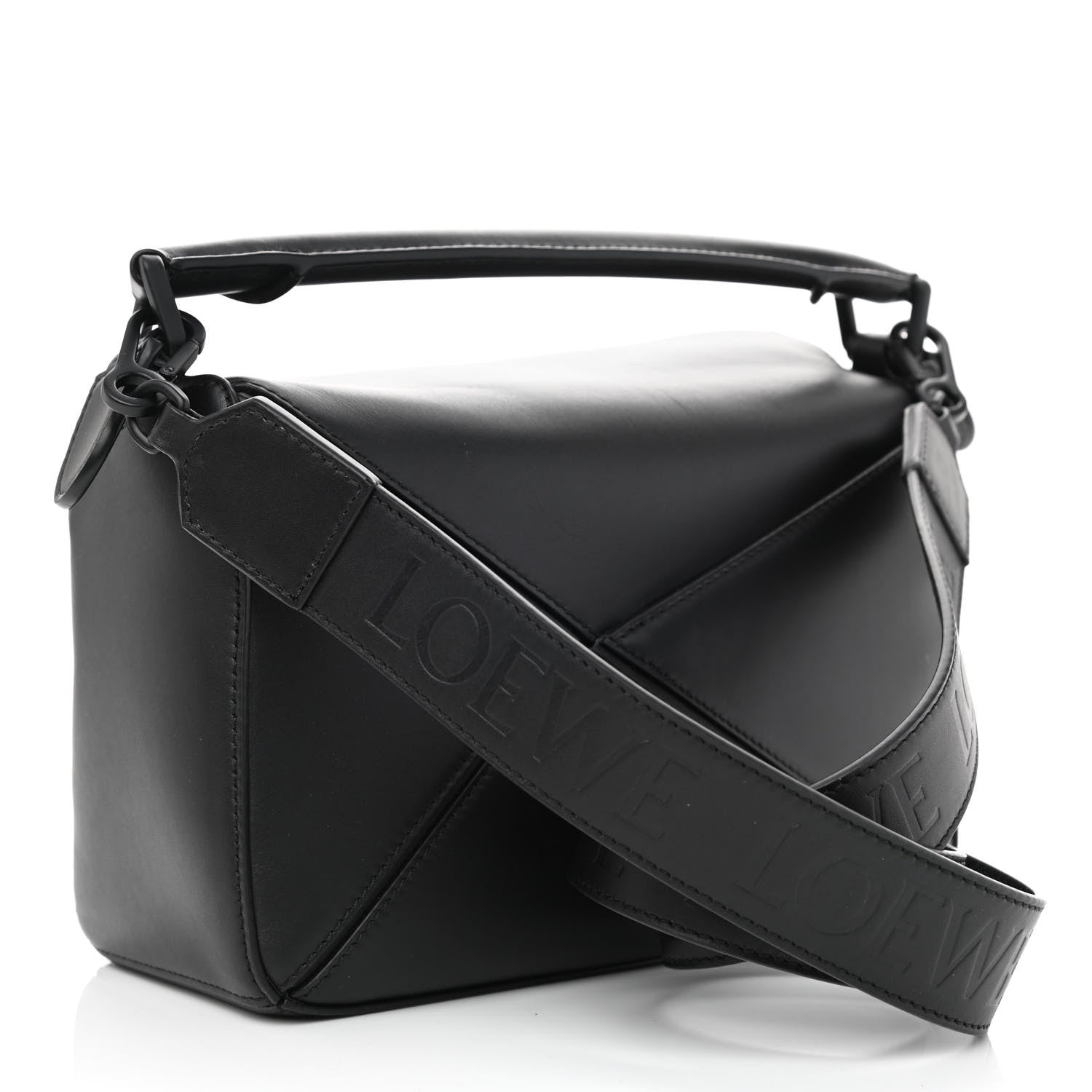 Loewe Satin Calfskin Small Puzzle Bag Black 3 of 8