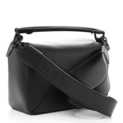 Loewe Satin Calfskin Small Puzzle Bag Black 3 of 8