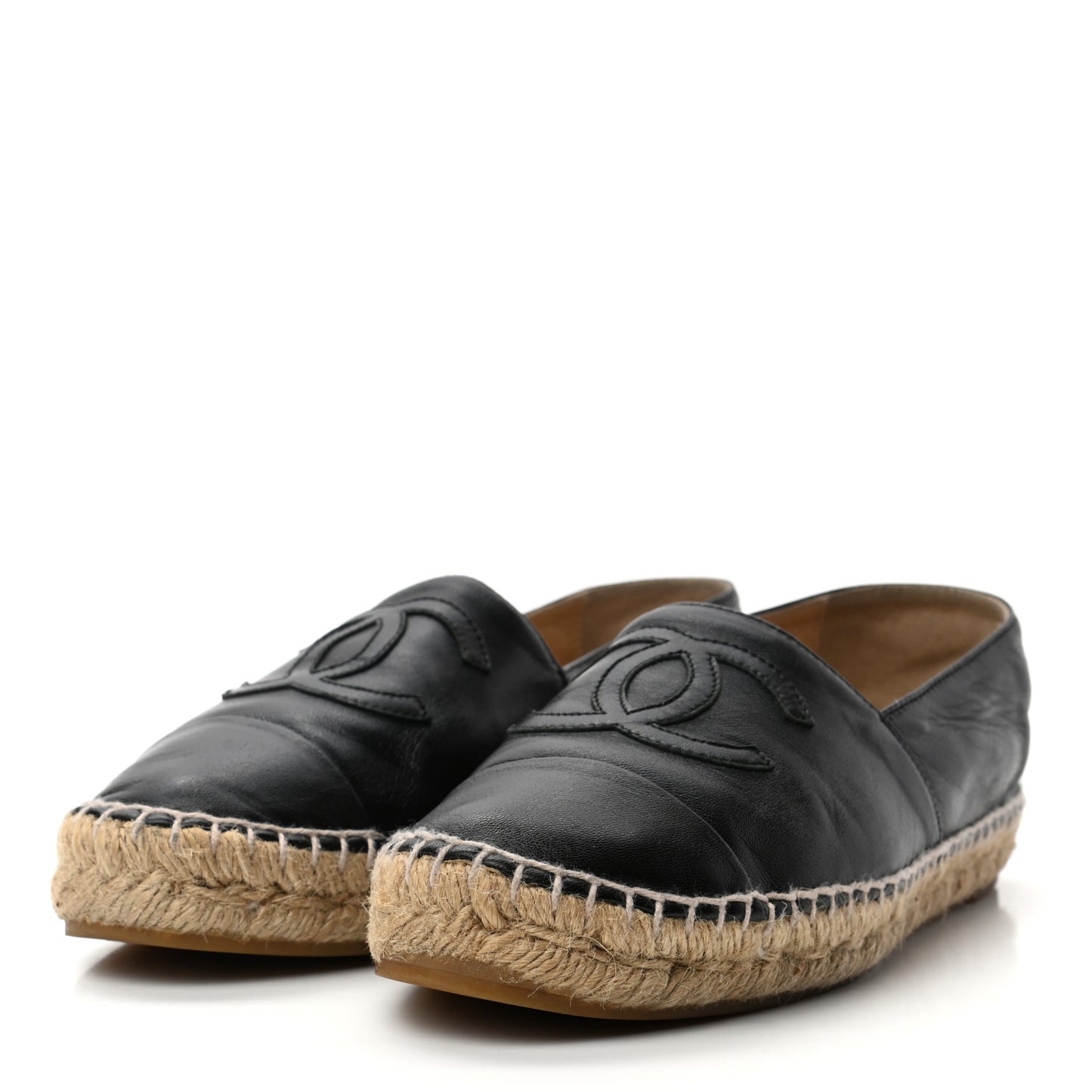 Lambskin CC Espadrilles 37 Black