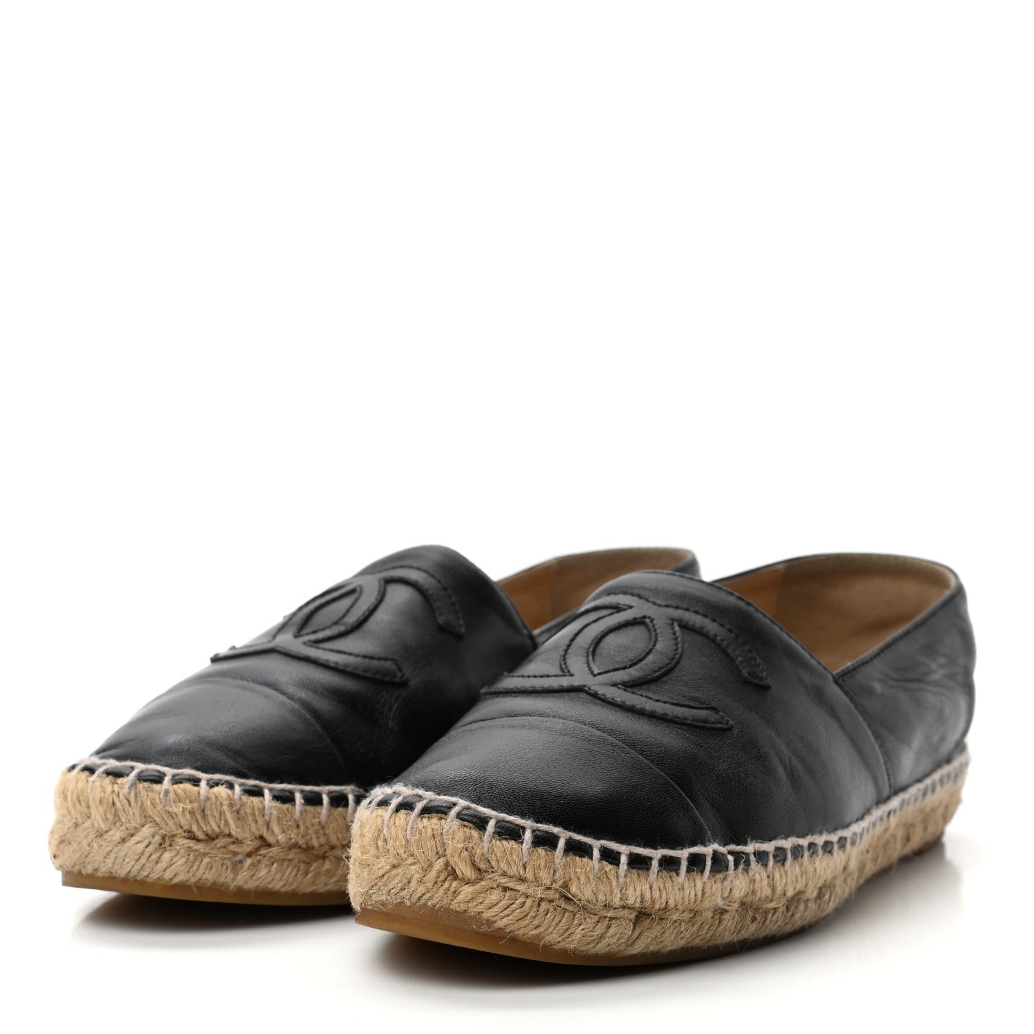 Chanel Lambskin CC Espadrilles 37 Black 3 of 7