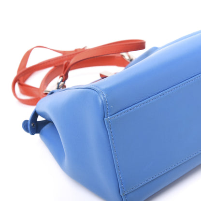 Fendi Nappa Colorblock Mini Peekaboo Iconic Satchel Blue Royal Papavero Cuoio 9 of 11