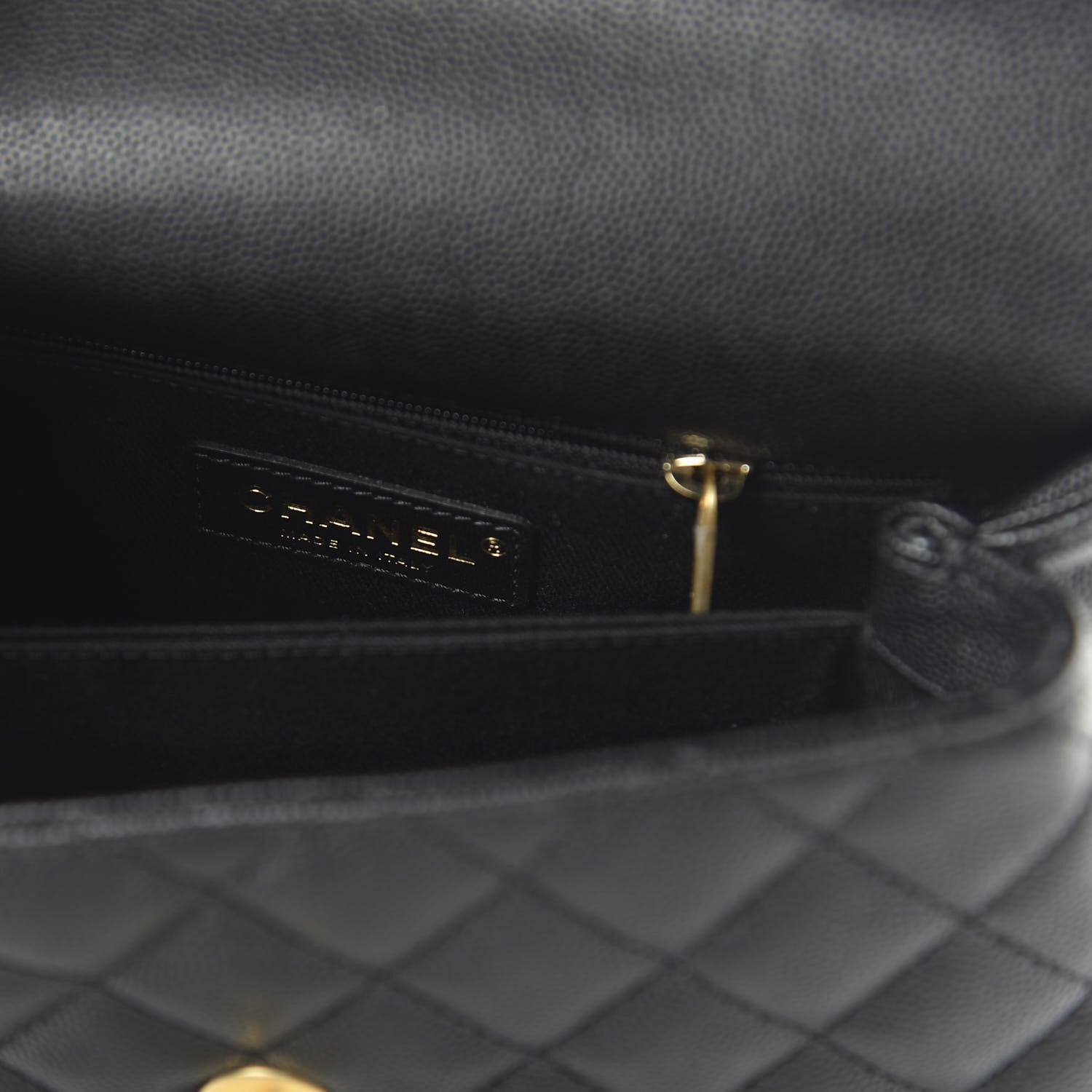 Chanel Caviar Lizard Embossed Quilted Mini Coco Handle Flap Black 8 of 11