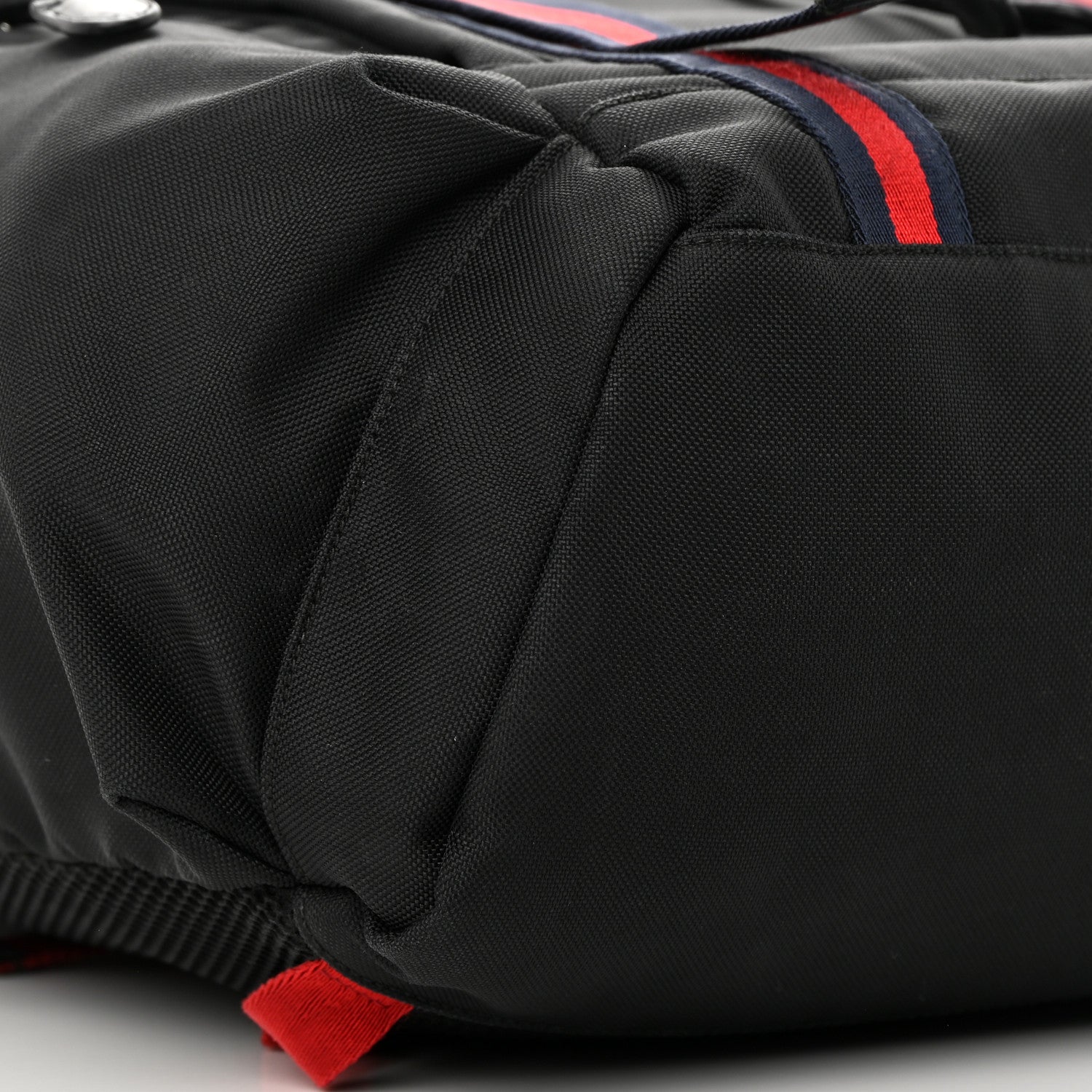 Gucci Techno Canvas Web Double Buckle Backpack Black 9 of 15