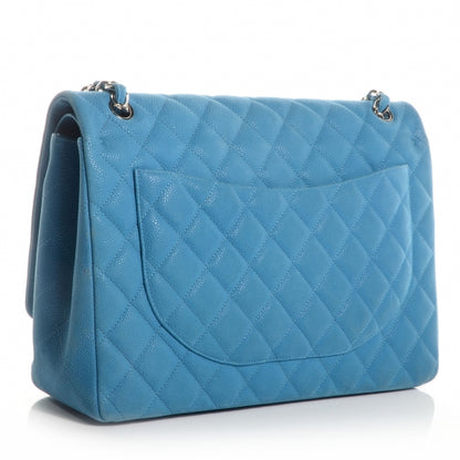 Chanel Iridescent Caviar Maxi Double Flap Blue 3 of 8