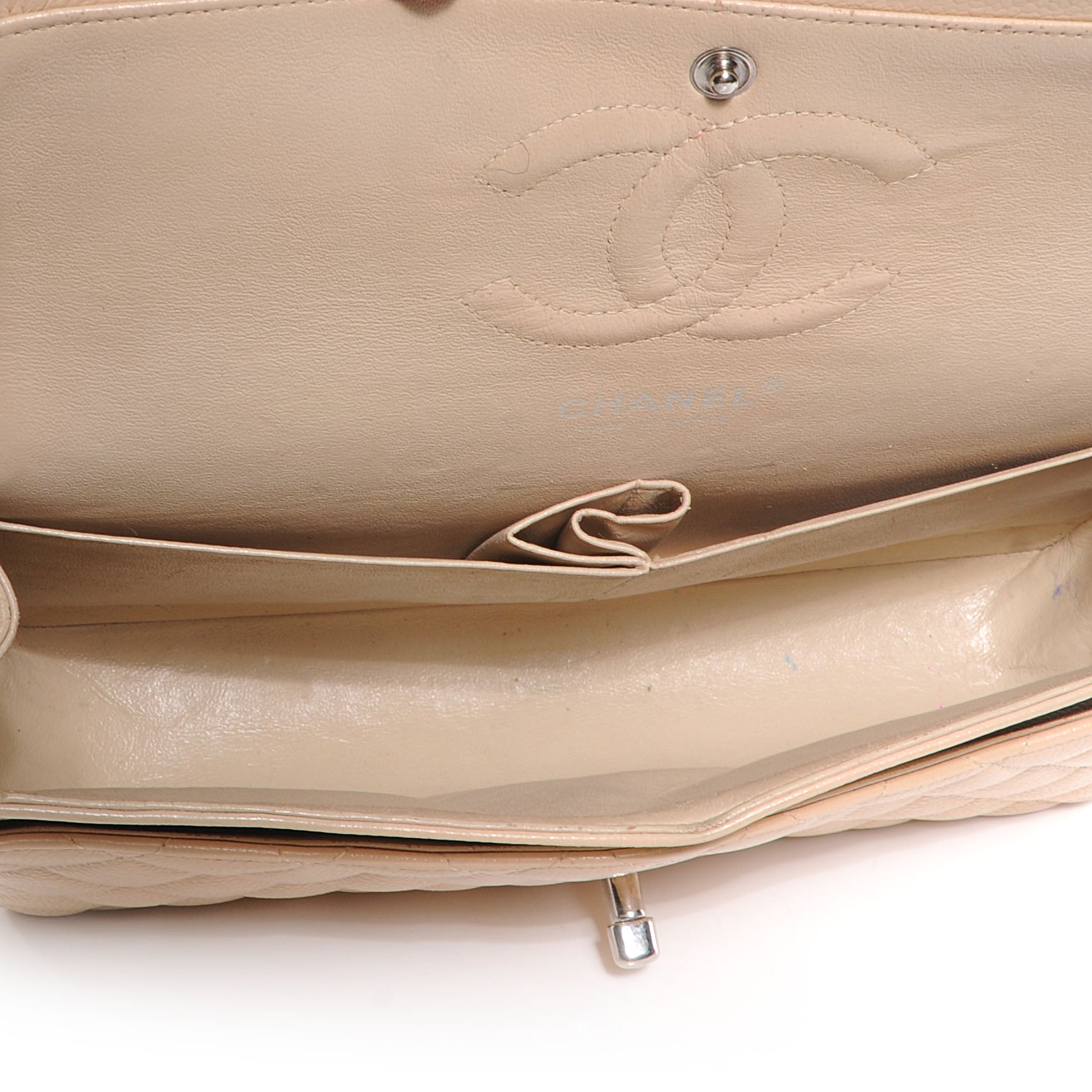 Chanel Caviar Quilted Medium Double Flap Beige Clair 5 of 8