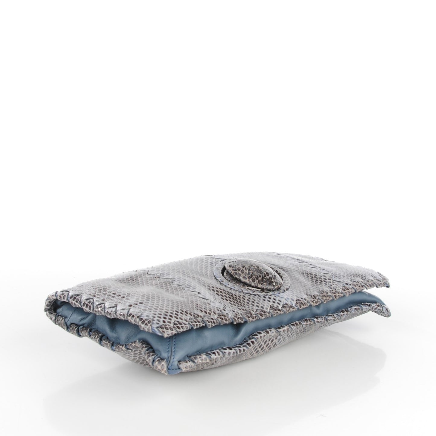 Glazed Ayers Livrea Intrecciato Turnlock Clutch Light Blue