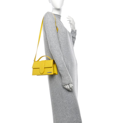 Jacquemus Calfskin Ostrich Embossed Le Grand Bambino Yellow 2 of 10