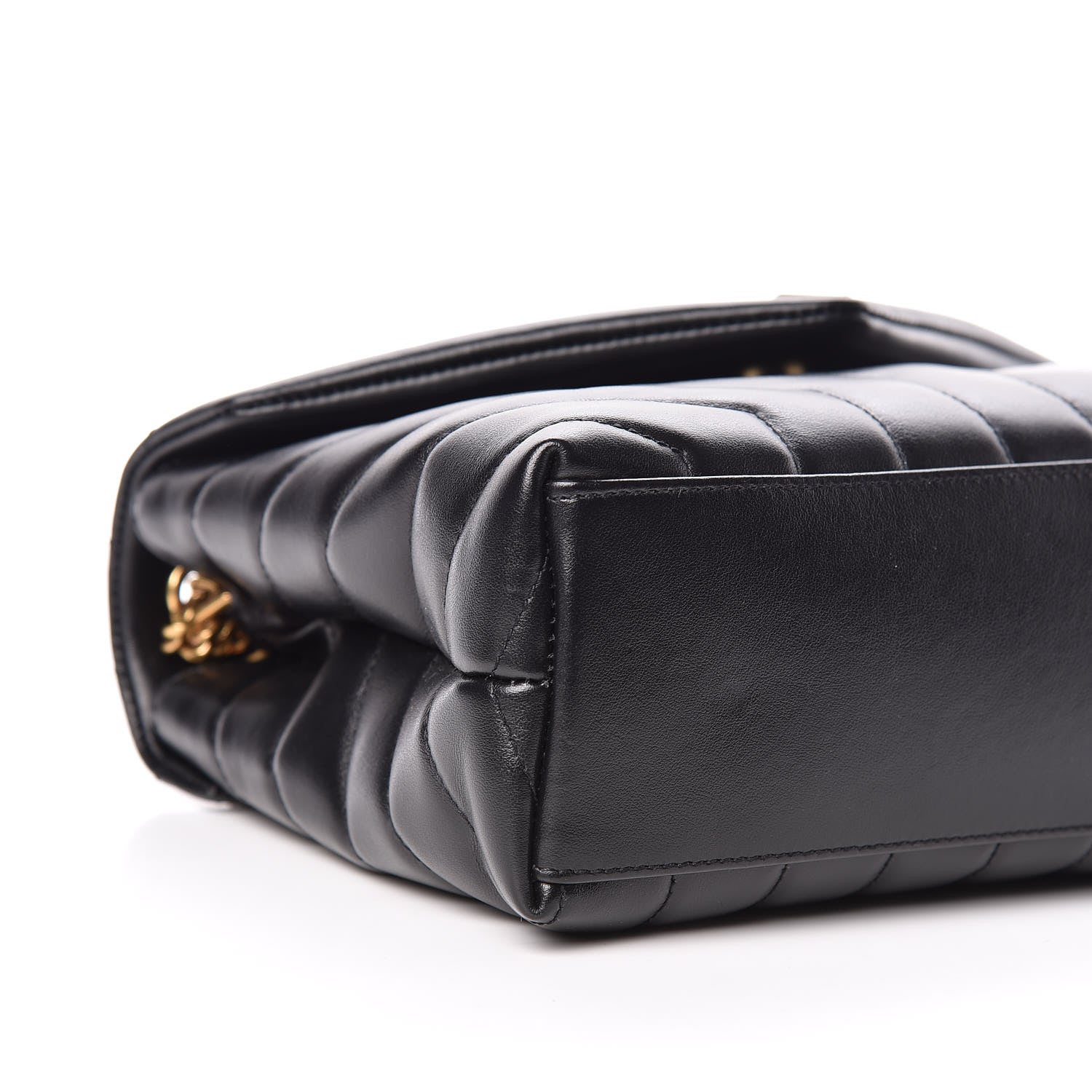 Saint Laurent Calfskin Y Quilted Monogram Small Loulou Chain Satchel Black 5 of 10